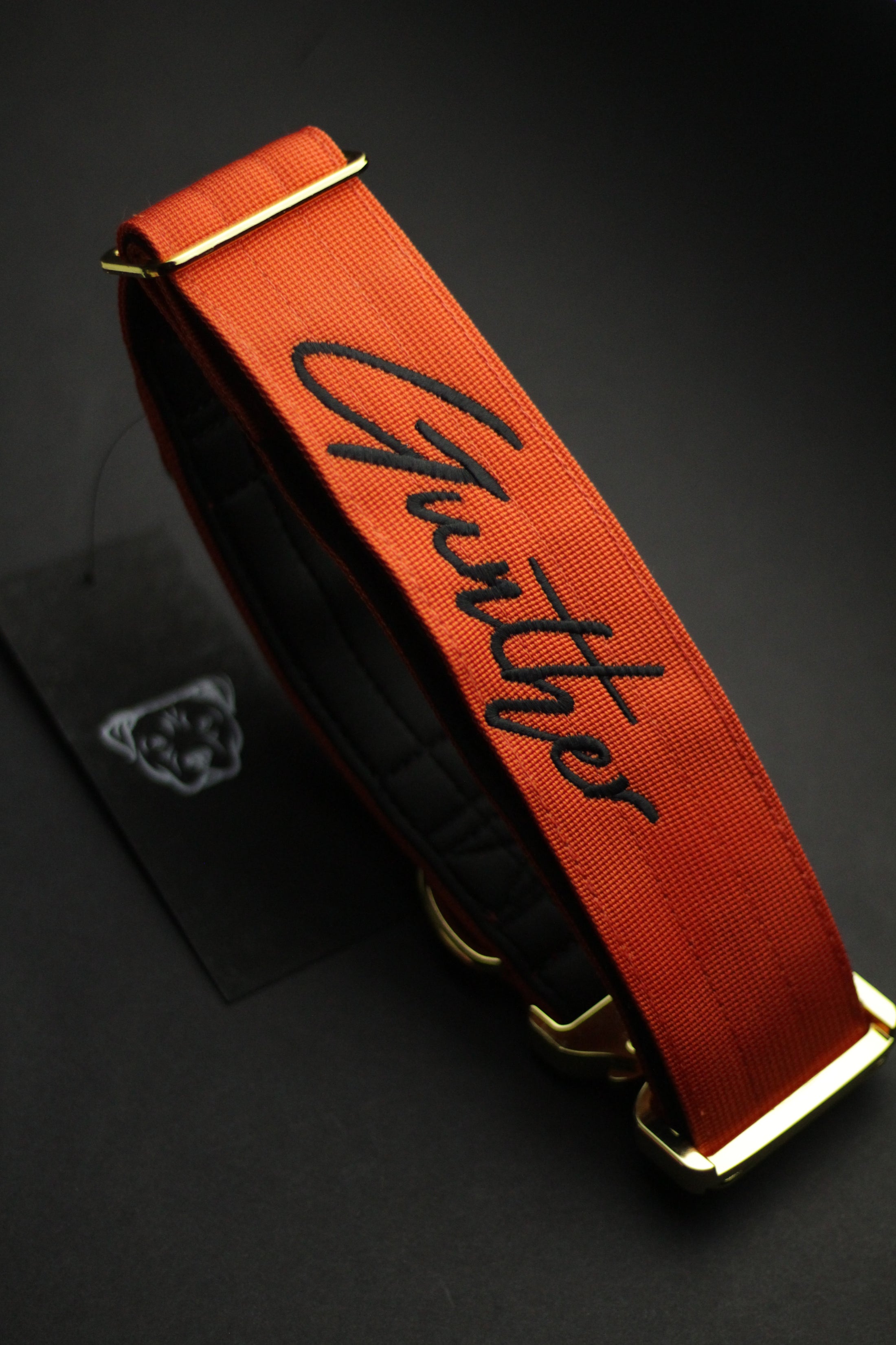 2" Tacti Luxe Dog Collar - Gold Cognac
