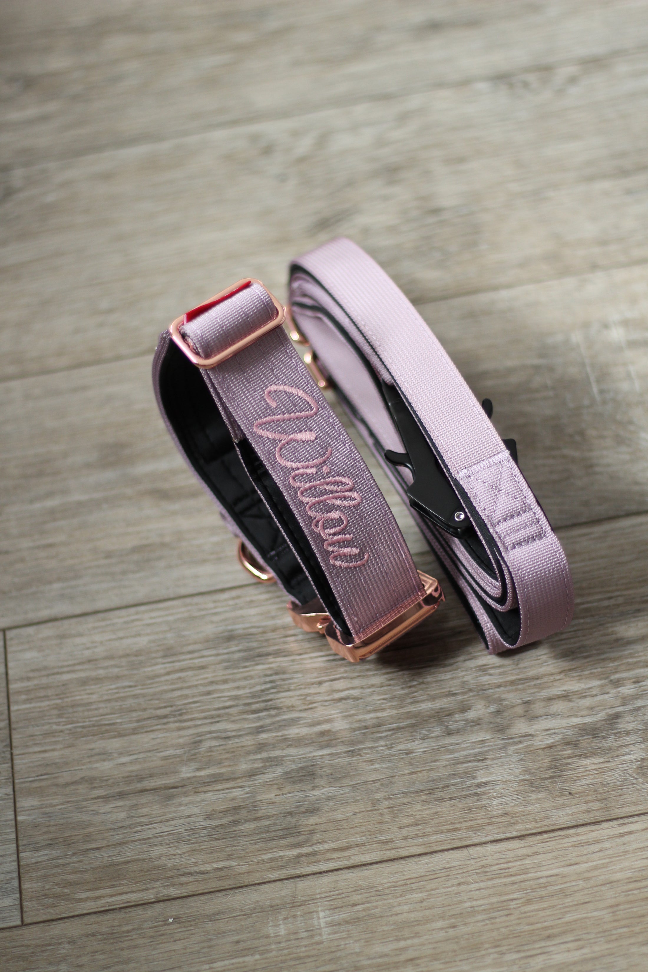 1.5" Tacti Dog Collar Slim Luxe - Rose Gold - Sofia