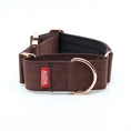 Load image into Gallery viewer, 2" Luxe Martingale Dog Collar - Rose Gold - Chocolate