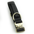 Load image into Gallery viewer, 1.5" Tacti Dog Collar Slim Luxe - Gold - Noir